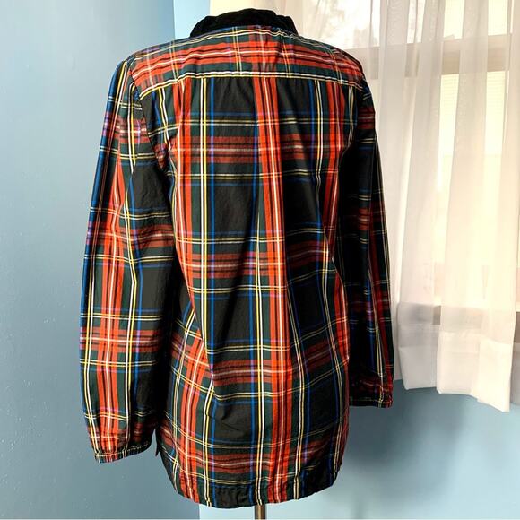 J. Crew Velvet Trimmed Tartan Plaid V-Neck Tunic - Picture 5 of 8